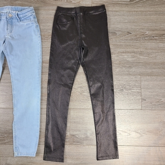 Lot of 3 Girl's Pants Leggings Jeans and Faux Leather Pants Size 9-12 - Picture 10 of 15